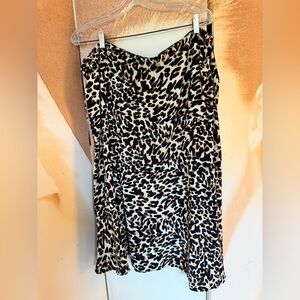 Eloquii Animal Print Skirt in Black and Brown